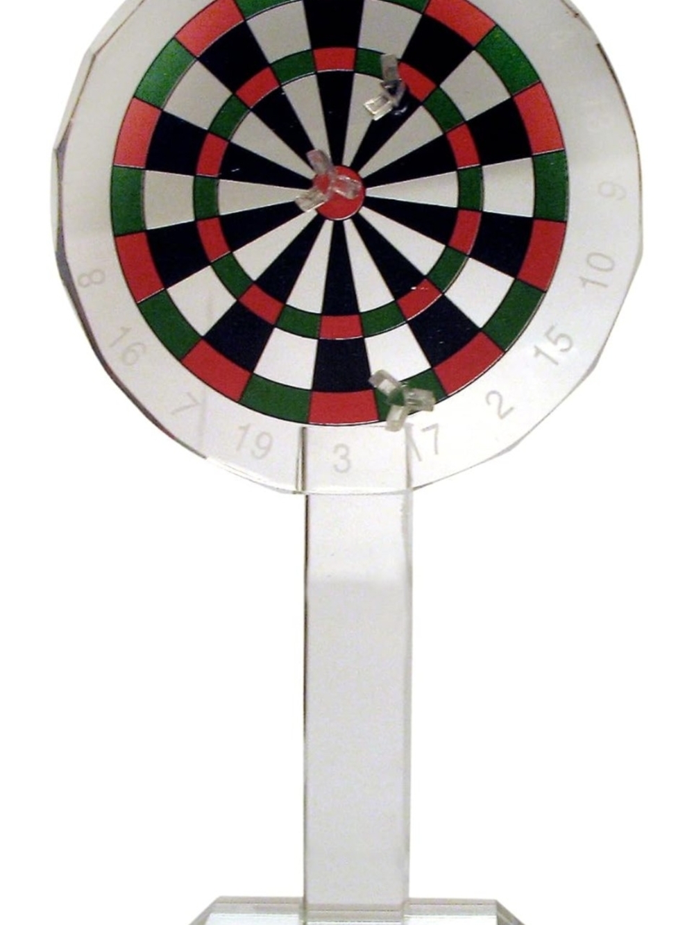 Godinger Shannon Crystal Hand-Faceted Crystal Dartboard - Stands 8" Tall